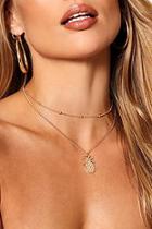 Boohoo Erin Pineapple Choker Chain Layered Necklace