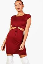 Boohoo Cutout Side Cap Sleeve Knot Dress