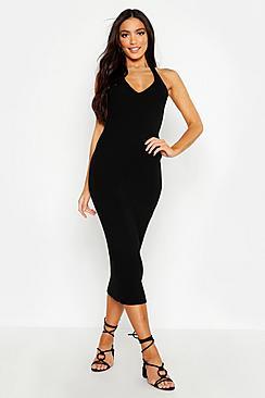 Boohoo Halterneck Knitted Midaxi Dress