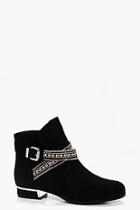 Boohoo Orla Embroidered Wrap Strap Ankle Boot