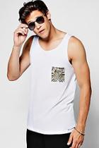 Boohoo Palm Pocket Them Print Vest
