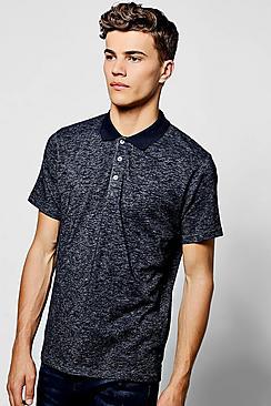 Boohoo Jersey Polo In Space Dye