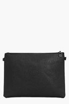 Boohoo Faye Reversible Suedette And Pu Clutch Bag