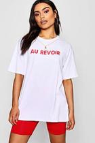 Boohoo Sadie French Slogan Necklace Trim T-shirt
