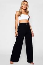 Boohoo Plus Tortoise Shell Belt Wide Leg Trouser