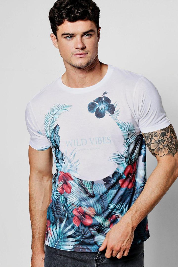 Boohoo Wild Vibes Sublimation T Shirt White