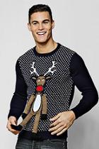 Boohoo 3d Reindeer Xmas Jumper