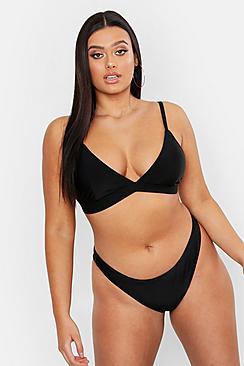 Boohoo Plus Halter Triangle Bikini