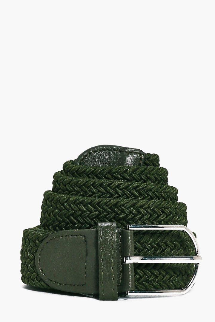 Boohoo Woven Belt Khaki