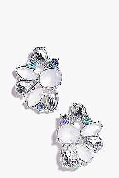 Boohoo Emma Mixed Diamante Stone Cluster Earring