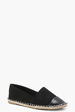 Boohoo Contrast Toe Cap Espadrille Flats