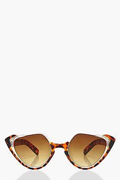 Boohoo Este Statement Frame Cat Eye Sunglasses
