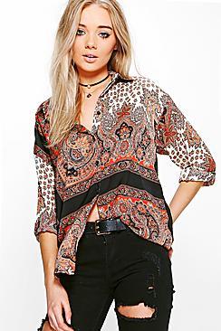 Boohoo Amelia Paisley Printed Shirt