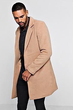 Boohoo Smart Brushed Wool Overcoat