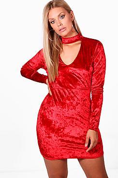 Boohoo Plus Laila Plunge U Neck Bodycon Dress