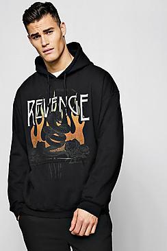 Boohoo Oversized Revenge Print Hoodie