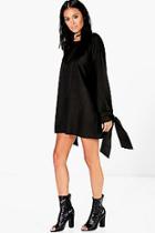Boohoo Marsa Tie Sleeve Shift Dress