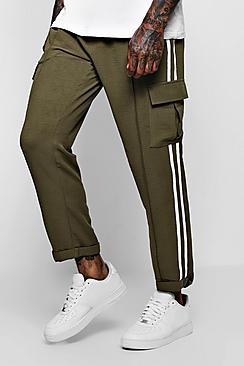 Boohoo Smart Woven Cargo Pants With Tape