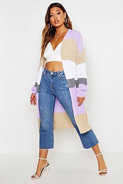 Boohoo Oversized Colourblock Boyfriend Cardigan
