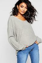 Boohoo Lace Up Back Knitted Sweater