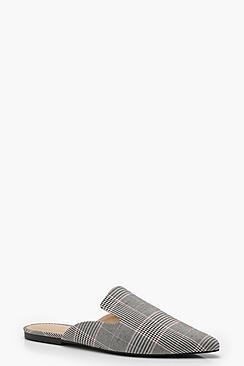 Boohoo Phoebe Pointed Check Mules