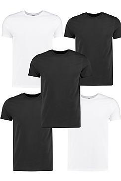 Boohoo 5 Pack Slim Fit T Shirts