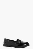 Boohoo Keira Pin Stud Trim Loafer Black