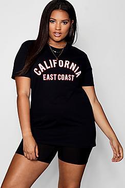 Boohoo Plus Amber California Oversized Tee
