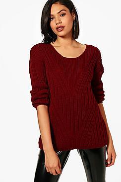 Boohoo Isabella Rib Detail Oversized Jumper