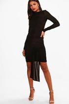 Boohoo Suzie Open Back Ruched Detailing Slinky Bodycon