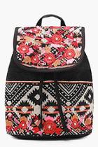 Boohoo Zoe Embroidery Aztec Backpack