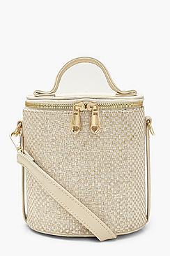 Boohoo Woven Cylinder Handle Cross Body Bag