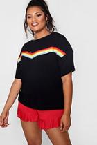 Boohoo Plus Lydia Rainbow Detail T Shirt