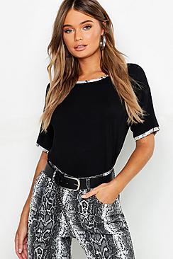 Boohoo Snake Print Ringer T-shirt