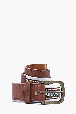 Boohoo Aztec Woven Belt