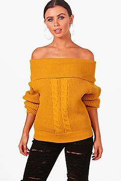 Boohoo Petite Megan Off Shoulder Jumper