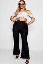 Boohoo Plus Textured Flared High Waist Trouser