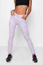 Boohoo Poppy Lilac Distressed Skinny Jeans