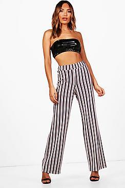 Boohoo Annabel Stripe Wide Leg Trouser