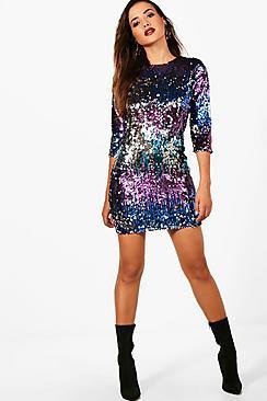 Boohoo Boutique Martha Multi Sequin Bodycon Dress