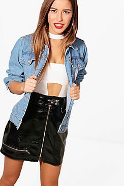 Boohoo Petite Kerry Oversized Denim Boyfriend Jacket