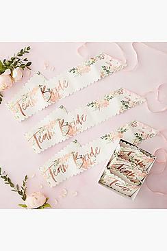 Boohoo Floral Team Bride Sash 6 Pack