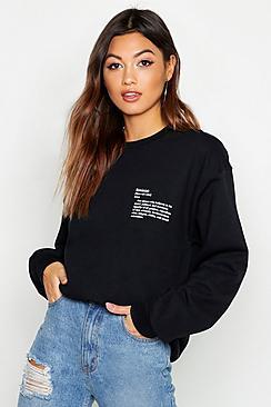 Boohoo Feminist Paragraph Sweat