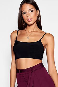 Boohoo Tall  Strappy Slinky Crop Top