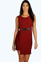 Boohoo Sandy Layered Metal Belt Midi Dress