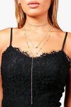 Boohoo Lucy Diamante And Pearl Plunge Choker