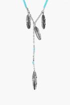 Boohoo Multi Feather Necklace Silver
