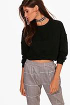 Boohoo Charlie Luxe Raised Slogan Sweat