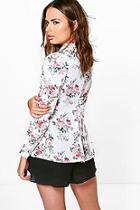 Boohoo Wendy Floral Lace Up Back Shirt