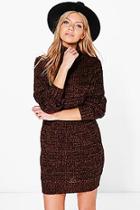 Boohoo Lexi Roll Neck Marl Jumper Dress